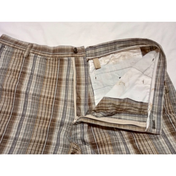 Paradise Collection 38" plaid shorts lightweight brown mid length at the knee - Picture 3 of 6